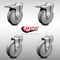 Service Caster 5 Inch SS Gray Polyurethane Swivel Bolt Hole Caster Set with 2 Total Lock Brake SCC-SSBHTTL20S514-PPUB-2-S-2 - alternate 1